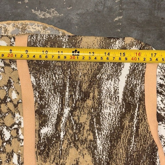 Animal Print Fringe Cardigan Sweater Sz M Faux Suede Piping Italian Boho Western - Picture 6 of 14